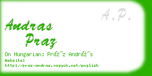 andras praz business card